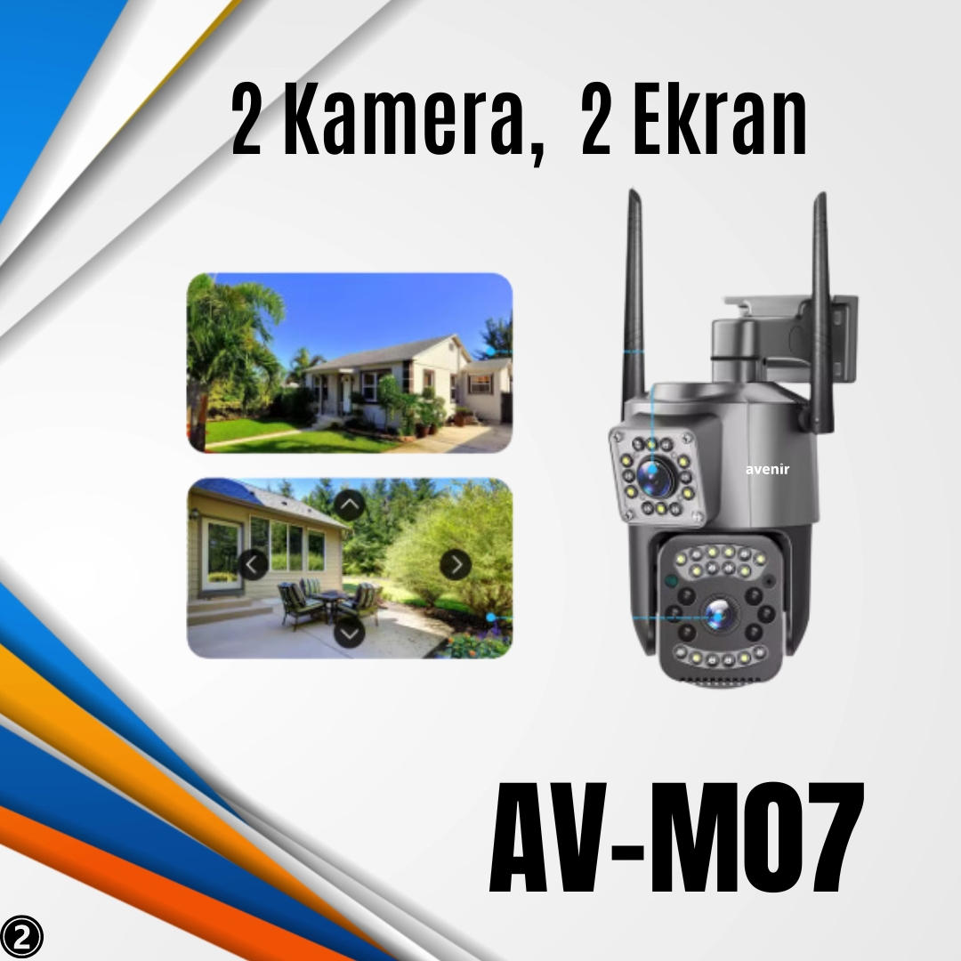 AV-M07 4MP (2*2MP) 2 Kameralı 4G Sim Kartlı IP PTZ Kamera V380 PRO App - Görsel 6