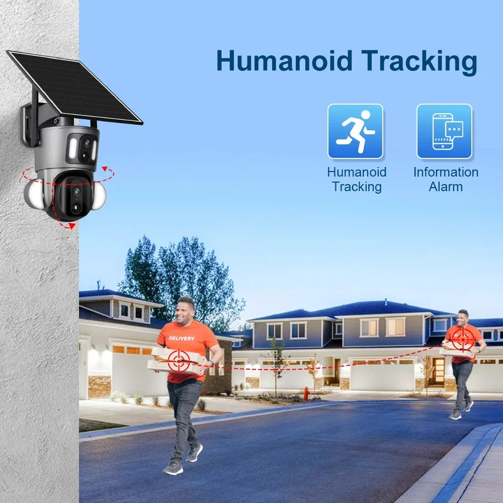 4 MP 2 Kameralı Solar PTZ 4G Sim Kartlı Smart Kamera AV-S422 - Görsel 4