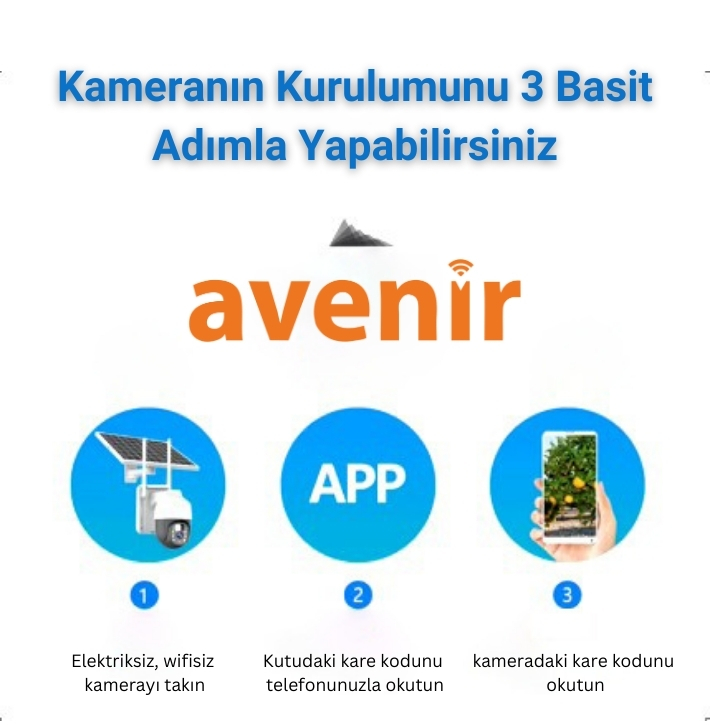 Avenir AV-M11 4G Sim Kartlı 3MP Tam Renkli Gece Görüşü Hareket Algılama Çift Yönlü Ses 10400 mAh Batarya 5 w/h solar panel IP PTZ Solar Kamera - Görsel 6