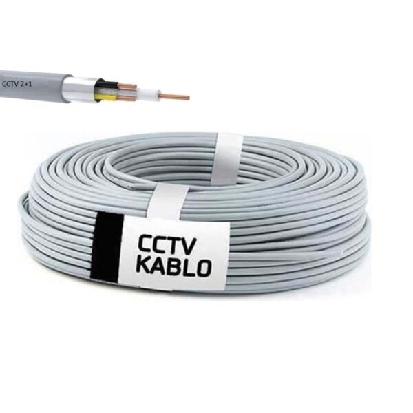 Blendajlı (2+1) 2x0,22 Coax CCTV Kamera Kablosu %100 Bakır