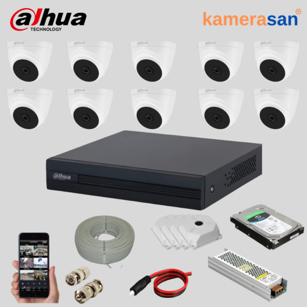 DAHUA 10 KAMERALI GÜVENLİK KAMERASI SETİ