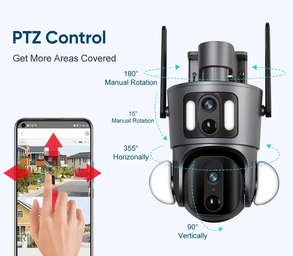 4 MP 2 Kameralı Solar PTZ 4G Sim Kartlı Smart Kamera AV-S422 - Görsel 8