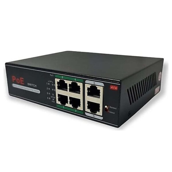 4+2 ports PoE switch (1-4 Ports Kablo Desteklemesi Şartı ile PoE 250m Mesafe) 60W AV-H1064PLS