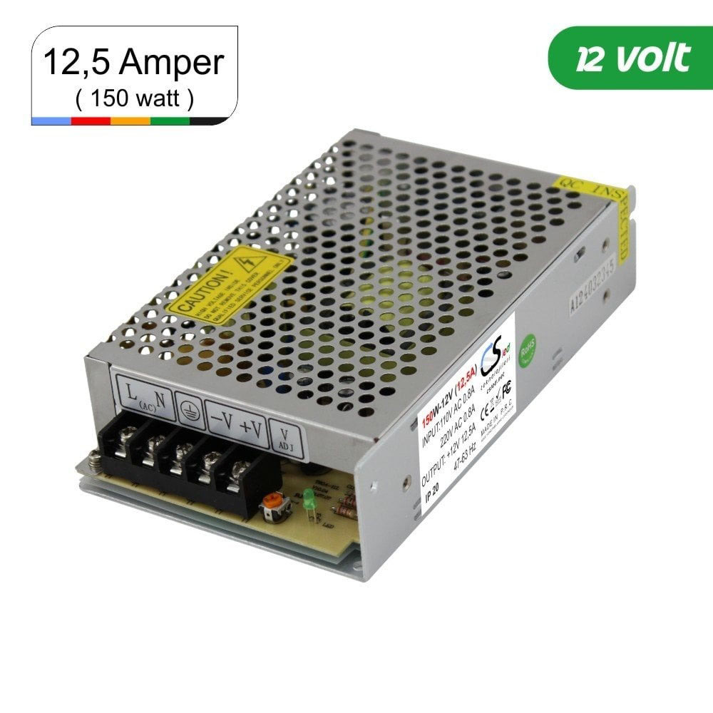 12 Volt 10 Amper Tam Regüleli Switch Mode Metal Kasa Adaptör